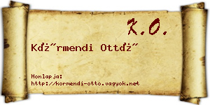 Körmendi Ottó névjegykártya