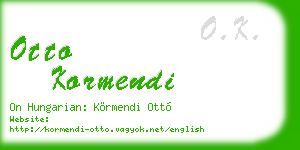 otto kormendi business card